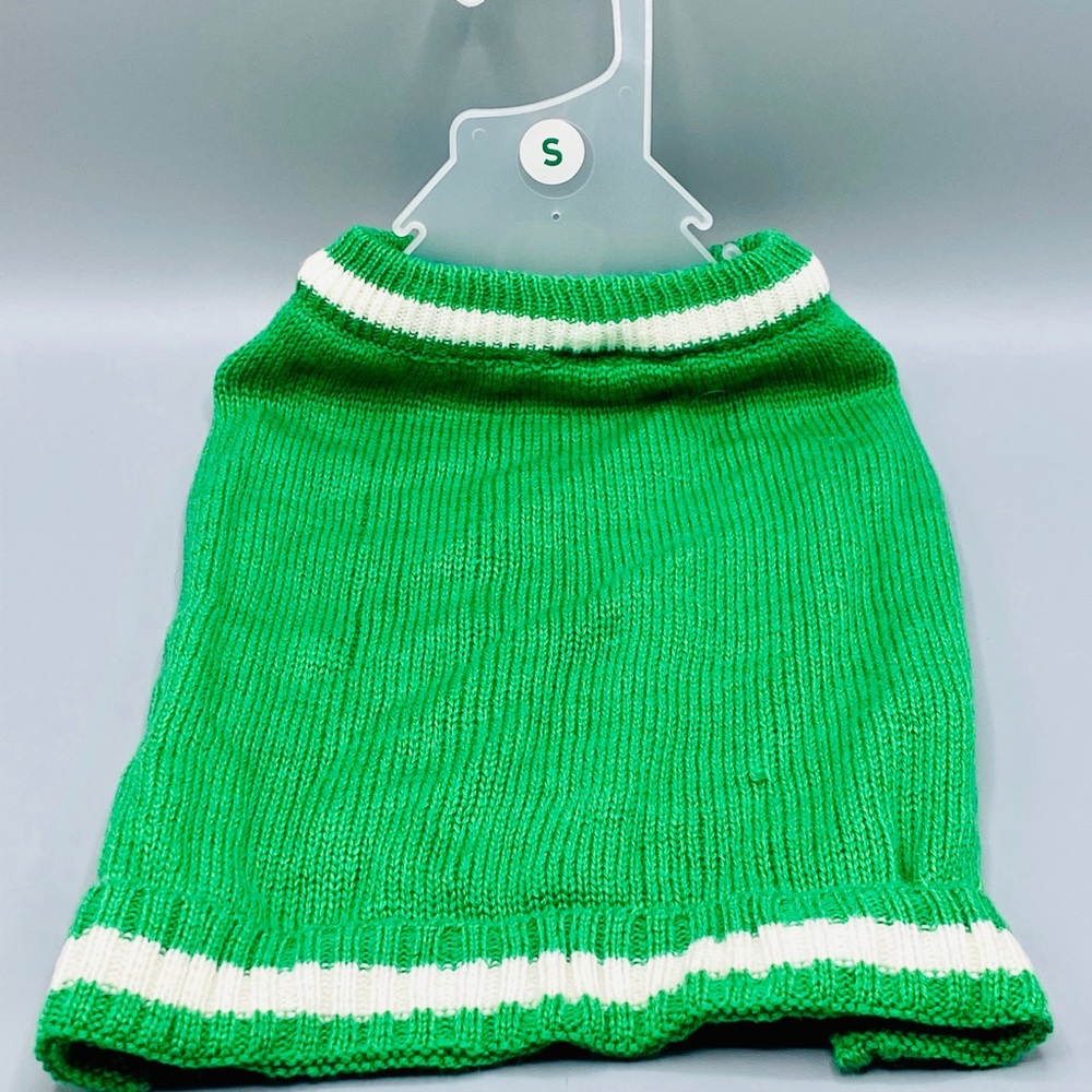 Petco Green & White Medium Size Dog Sweater